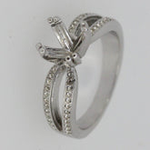 Sterling Silver Semi Mount Ring Setting Round RD 7x7mm Split Shank - Syzjewelry